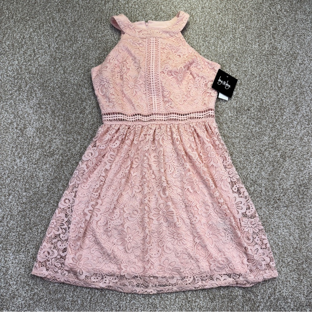 By & By Soft Pink Garment Dress Juniors Size 9 Floral